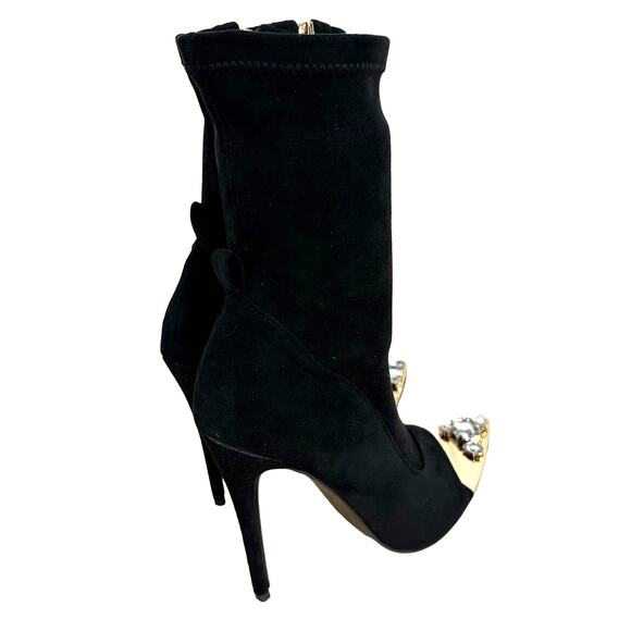 Azalea Wang High Society Rhinestone Black Pointed Toe *Missing Chain** Sz 6.5 - Picture 3 of 10